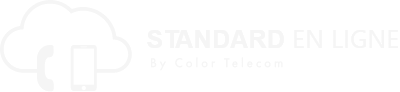 Logo de standard en ligne en blanc